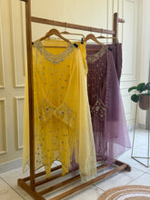 Premium Chiffon handwork suit with bottom and organza  hand  worked dupatta-16